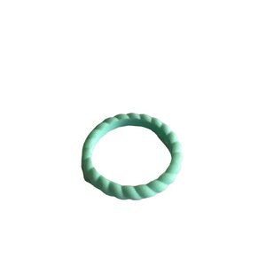 Enso Silicone Ring Unisex Size 5 Aqua Blue Rope Ring Comfortable Flexible Trendy